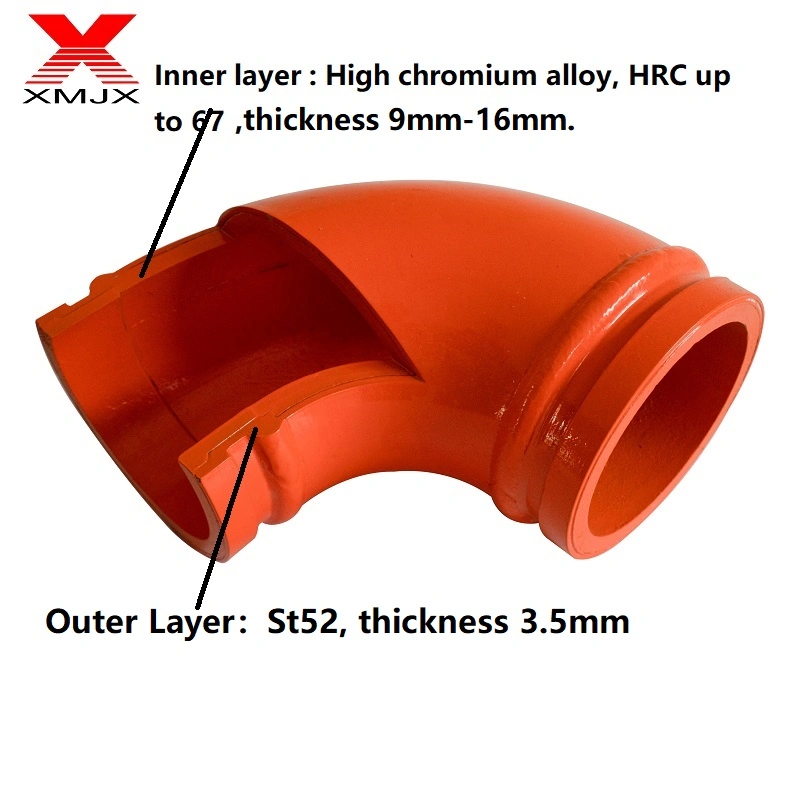 Concrete Pump Truck Elbow Wear Resistant Pipe DN125 90&deg;